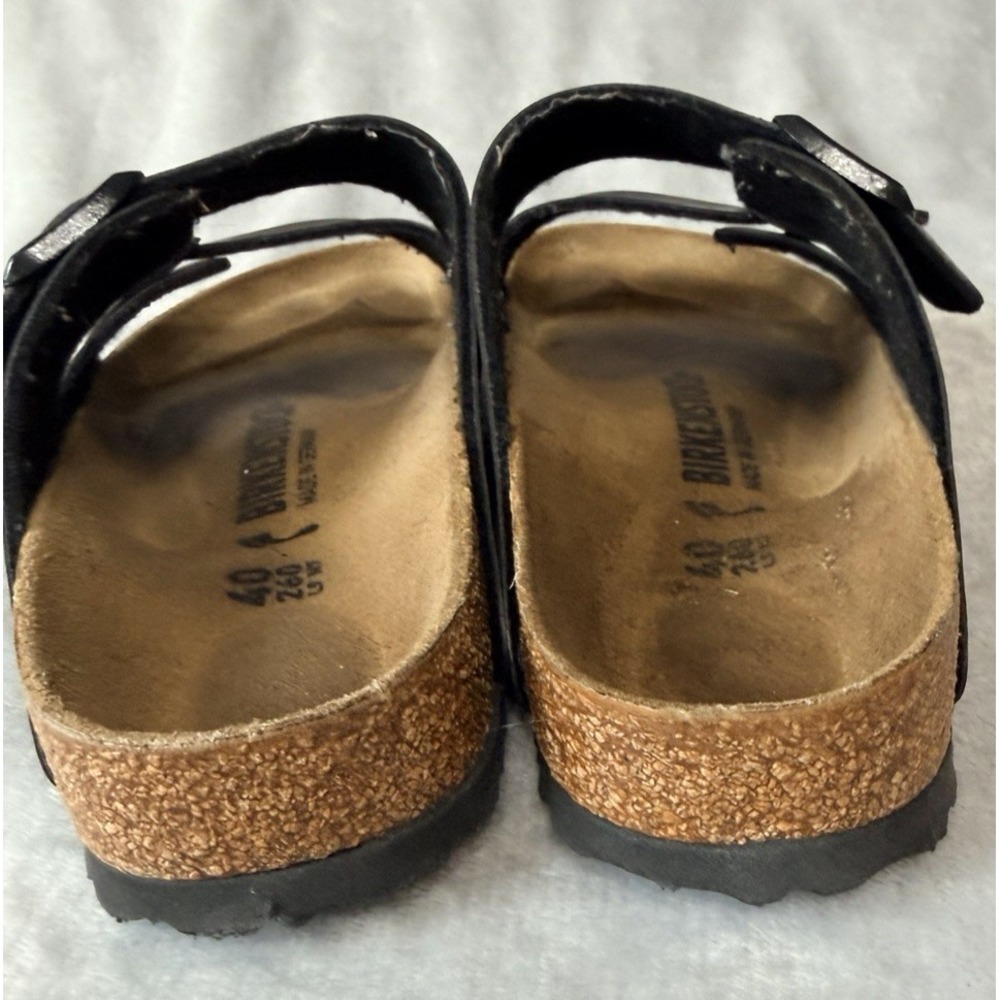 Birkenstock Arizona Sz 40 Womens 9 Mens 7 Black Leather - Picture 8 of 9